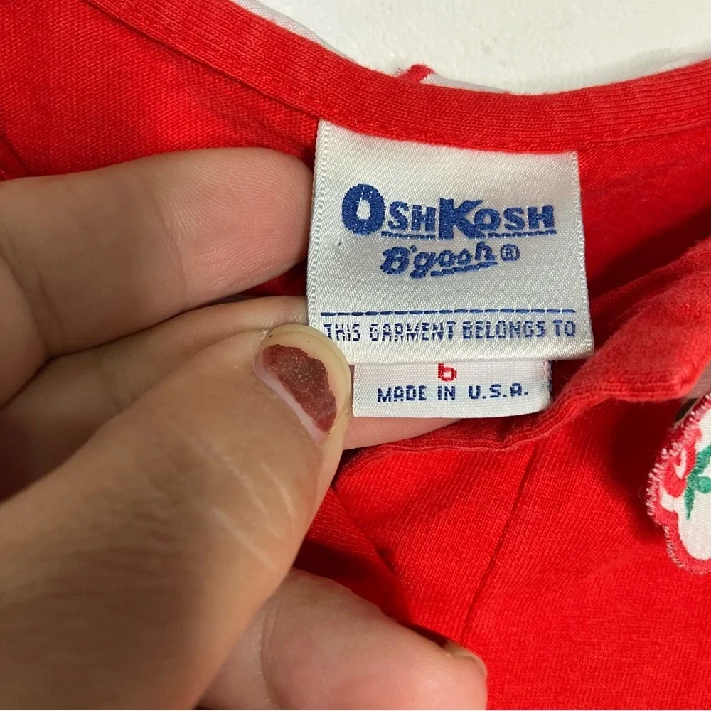 Vintage Osh Kosh B’gosh‎ red top white embroidered Peter Pan collar girls size 6